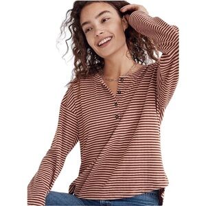Madewell‎ Double-Faced Henley Tee in Stripe